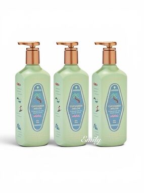 3X Bath & Body Works CUCUMBER MELON Gel Hand Soap 8 fl oz Collection Set Bundle